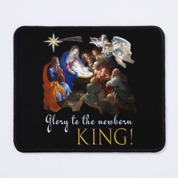 Item preview, Glory to the Newborn King Nativity Scene Religious Christmas (black) designed and sold by Brasilia.