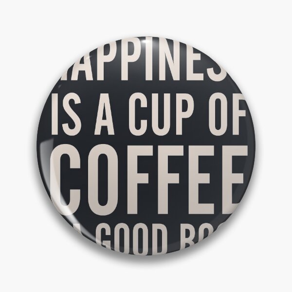 Item preview, Happiness is a cup of coffee and a good book, vintage typography illustration, for libraries, pub, bar designed and sold by Spallutos.