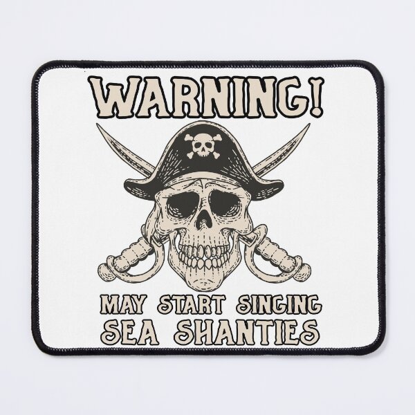 Item preview, Warning May Start Singing Sea Shanties Pirate Skull designed and sold by funnytshirtemp.