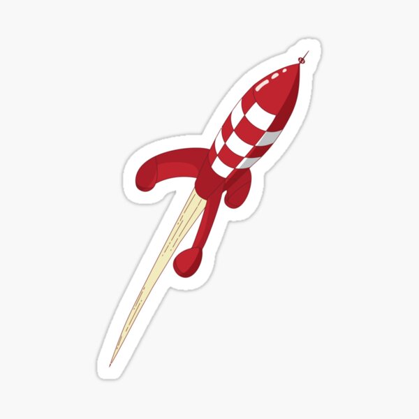 Tintin Rocket Red Sticker