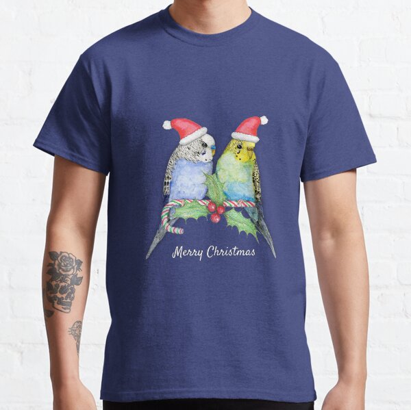Two cute budgies Christmas style Classic T-Shirt