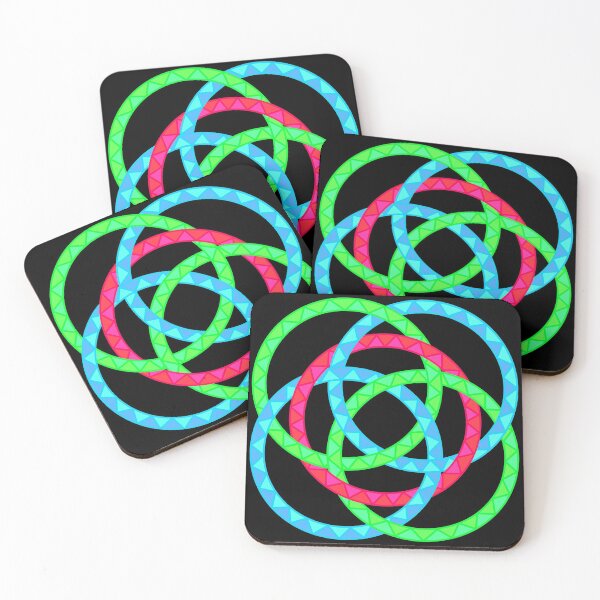 Item preview, Neon Woven Rings- Five Interlocking Rings Pattern (Variant Eleven) designed and sold by nathanielmeeart.