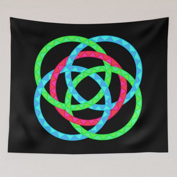 Item preview, Neon Woven Rings- Five Interlocking Rings Pattern (Variant Eleven) designed and sold by nathanielmeeart.
