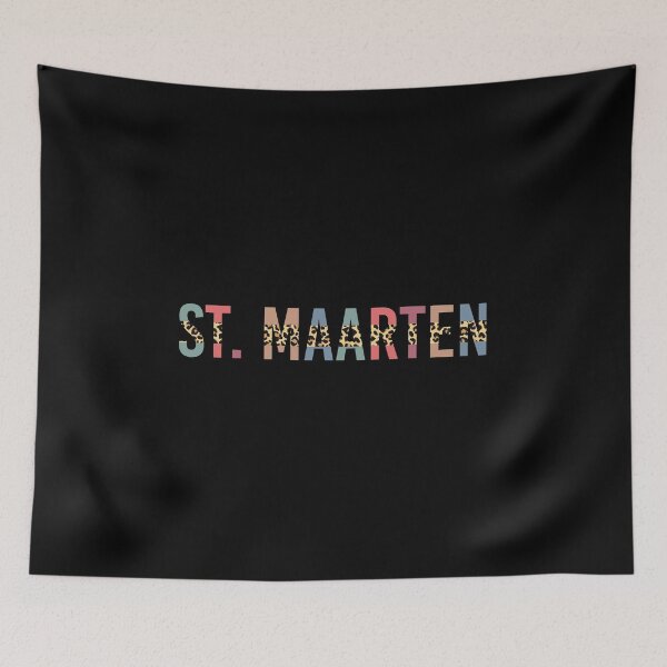 Item preview, St. Maarten Cheetah leopard print typography  | Sint Maarten | Saint Martin | Vacation, holiday trip, Travel gifts designed and sold by Violet Treasures.