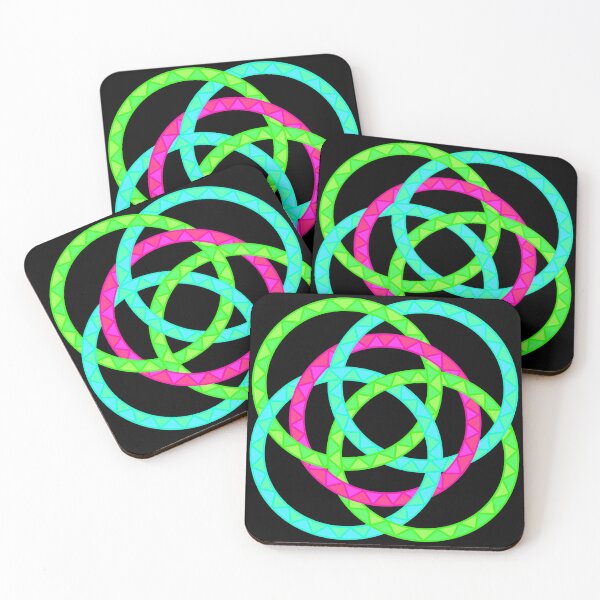Item preview, Neon Woven Rings- Five Interlocking Rings Pattern (Variant Twelve) designed and sold by nathanielmeeart.