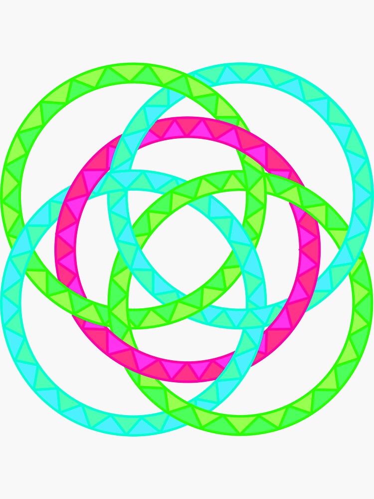 "Neon Woven Rings Five Interlocking Rings Pattern (Variant Twelve