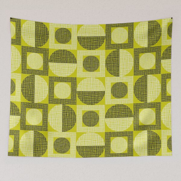 Item preview, Textured Mid-century Circles No.15 Mustard Yellow designed and sold by QuestingPixel.