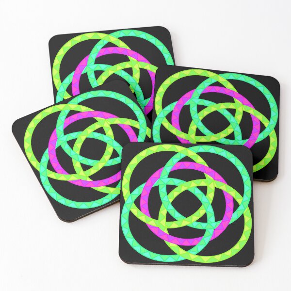 Item preview, Neon Woven Rings- Five Interlocking Rings Pattern (Variant Thirteen) designed and sold by nathanielmeeart.