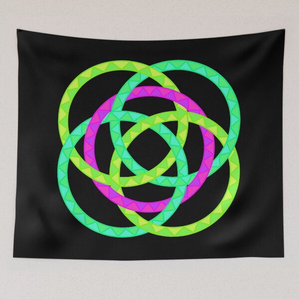 Item preview, Neon Woven Rings- Five Interlocking Rings Pattern (Variant Thirteen) designed and sold by nathanielmeeart.