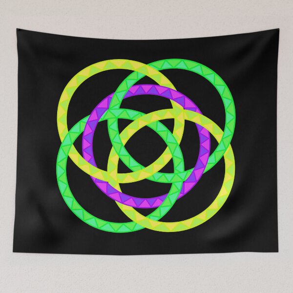 Item preview, Neon Woven Rings- Five Interlocking Rings Pattern (Variant Fourteen) designed and sold by nathanielmeeart.