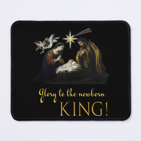 Item preview, Glory to the Newborn King Nativity Scene Catholic Christmas (black) designed and sold by Brasilia.
