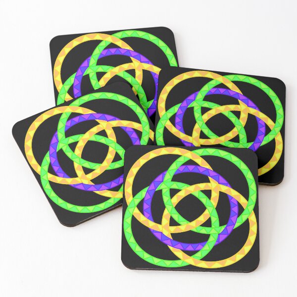 Item preview, Neon Woven Rings- Five Interlocking Rings Pattern (Variant Fifteen) designed and sold by nathanielmeeart.