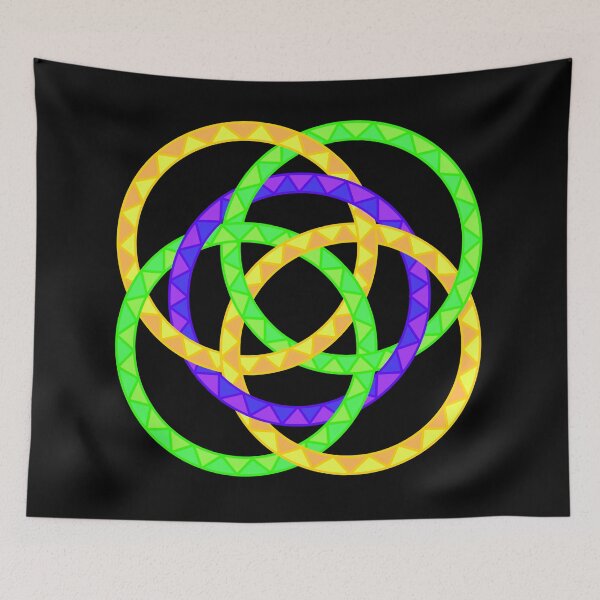 Item preview, Neon Woven Rings- Five Interlocking Rings Pattern (Variant Fifteen) designed and sold by nathanielmeeart.
