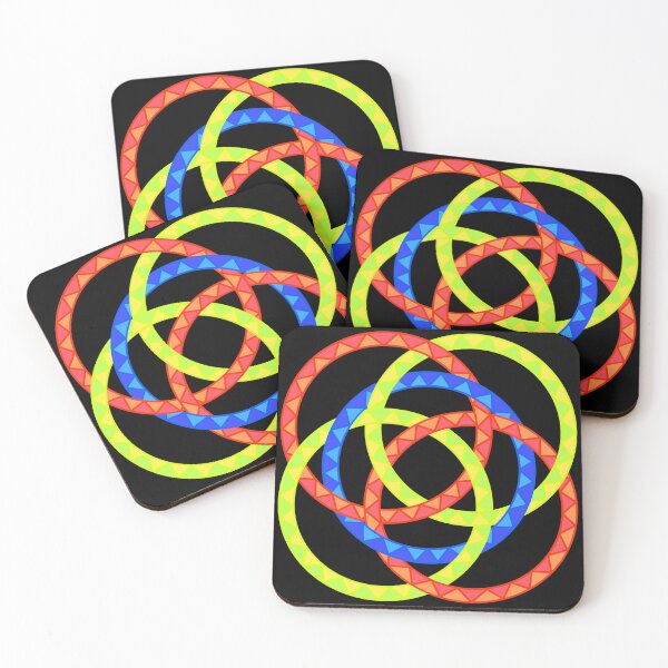 Item preview, Neon Woven Rings- Five Interlocking Rings Pattern (Variant Seventeen) designed and sold by nathanielmeeart.