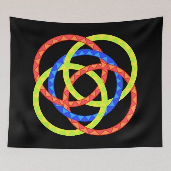 Item preview, Neon Woven Rings- Five Interlocking Rings Pattern (Variant Seventeen) designed and sold by nathanielmeeart.