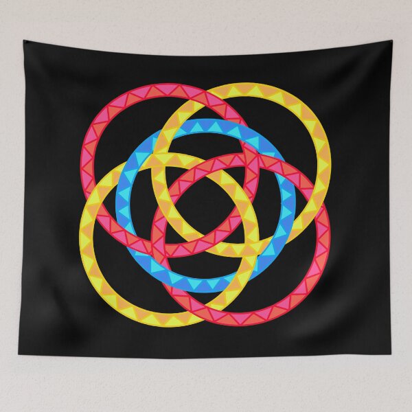 Item preview, Neon Woven Rings- Five Interlocking Rings Pattern (Variant Eighteen) designed and sold by nathanielmeeart.