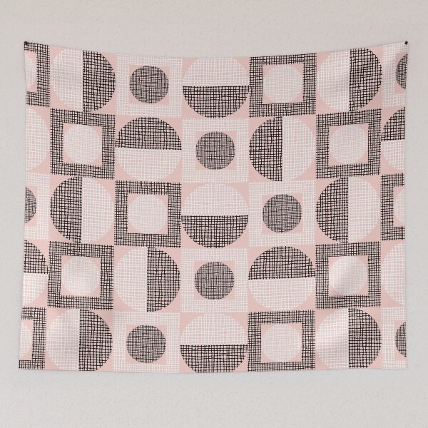 Item preview, Textured Mid-century Circles No.15 Blush Pink designed and sold by QuestingPixel.