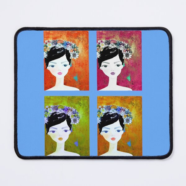 Item preview, Cute female face art sticker pack - "You should see me in a flower crown" design by CoolCleverCute designed and sold by CoolCleverCute.