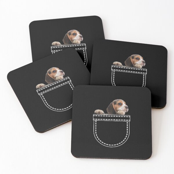 Item preview, Puppy in a pocket. Beagle puppy in a pocket. Funny, cute photo and line drawing pocket designed and sold by JellyBeenzz.