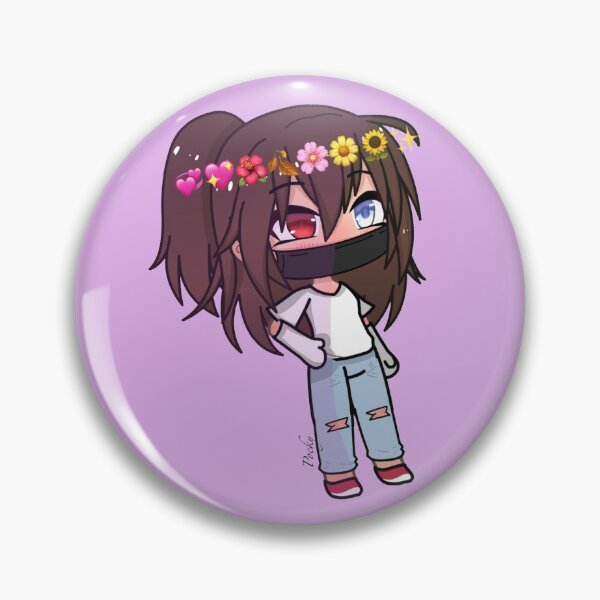 Gacha Life Gacha Girl With Face Mask Pin For Sale By Pockyartstudio Redbubble