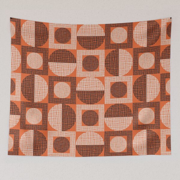 Item preview, Textured Mid-century Circles No.15 Orange designed and sold by QuestingPixel.
