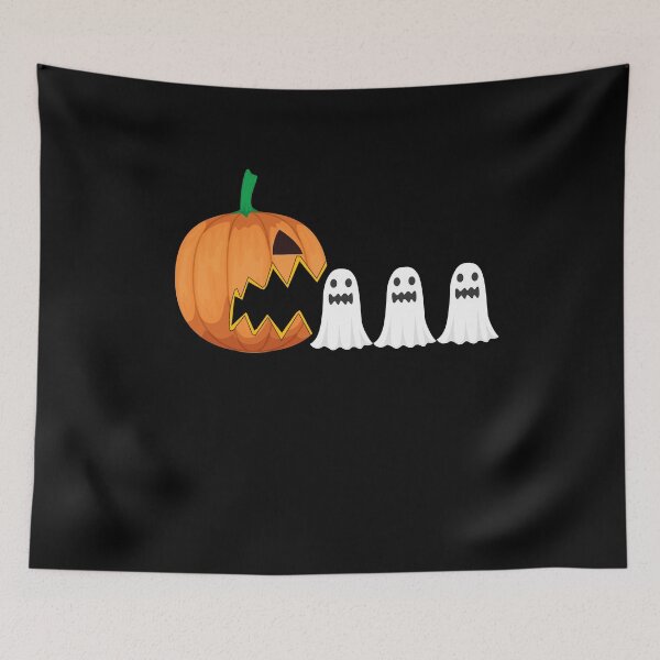 Item preview, Funny Pumpkin chasing ghosts for Halloween designed and sold by alaechamlal.