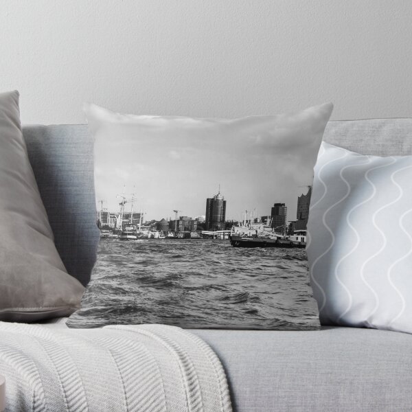hamburger hafen 02 Throw Pillow