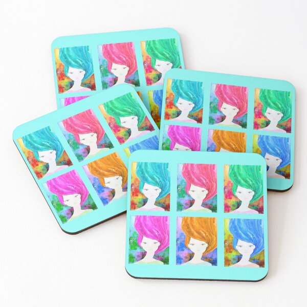 Item preview, Cute female face art sticker pack - "Size me up" design by CoolCleverCute designed and sold by CoolCleverCute.