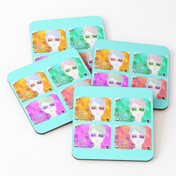 Item preview, Cute female face art sticker pack - "Life is an untweetable condition" design by CoolCleverCute designed and sold by CoolCleverCute.