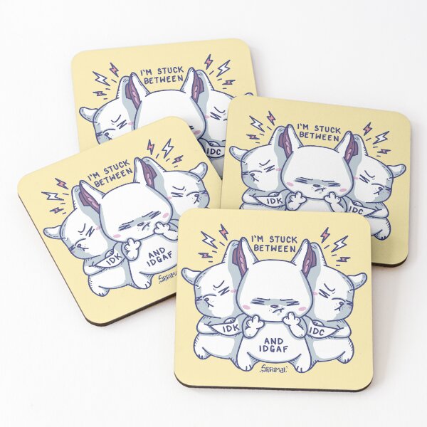 Item preview, I'm stuck between IDK, IDK and IDGAF rabbits designed and sold by SPIRIMAL.