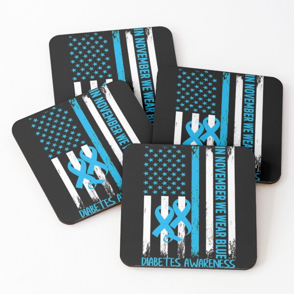 Item preview, In November We Wear Ribbon Blue Flag Diabetes designed and sold by haodon79.