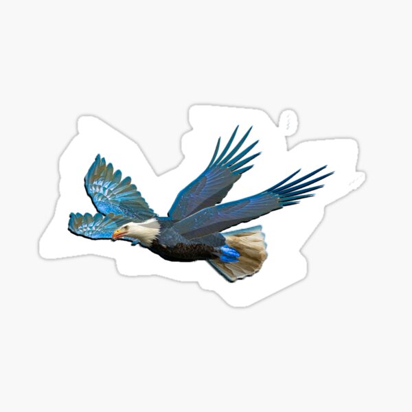 The Rare and Mythical: Diamond Blue Double-Winged Eagle Sticker