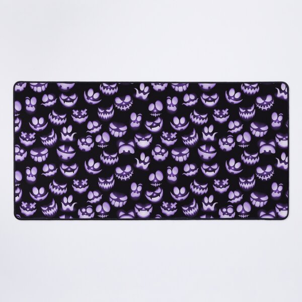 Item preview, Bright Purple Halloween Pumpkin Faces on Black designed and sold by Creepyhollow.