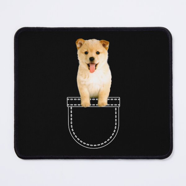 Item preview, Puppy in a pocket. Shiba Inu puppy in a pocket. Funny, cute photo and line drawing pocket designed and sold by JellyBeenzz.