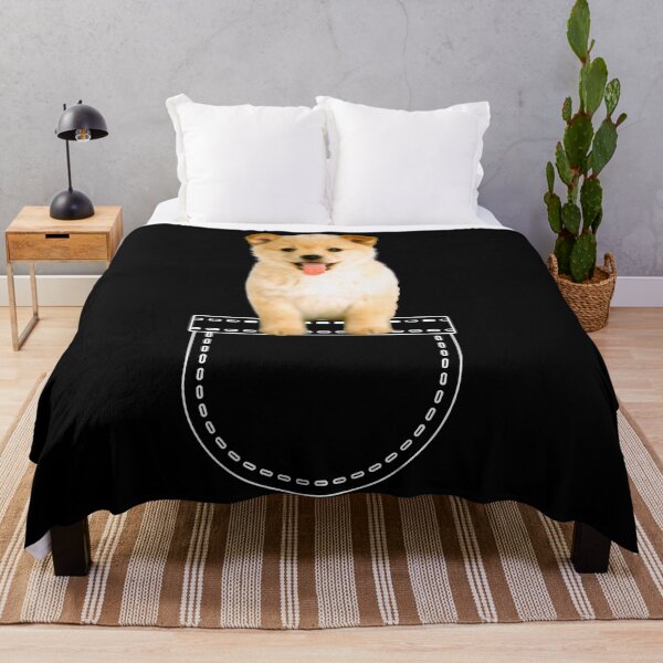 Item preview, Puppy in a pocket. Shiba Inu puppy in a pocket. Funny, cute photo and line drawing pocket designed and sold by JellyBeenzz.
