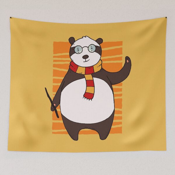 Item preview, Giant Panda Wearing Scarf designed and sold by Cute and Funny Animal Art Designs.