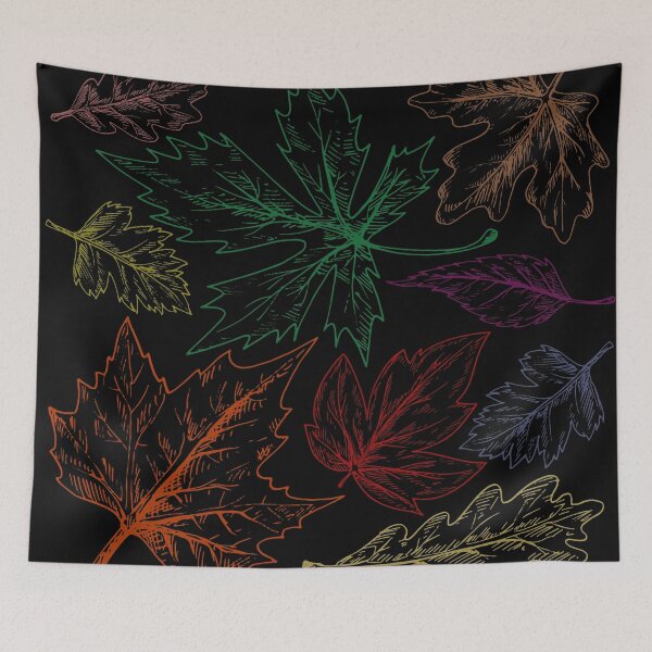 Item preview, Autumn Leaves Detail Pattern neon multicolor designed and sold by cutecrazytshirt.