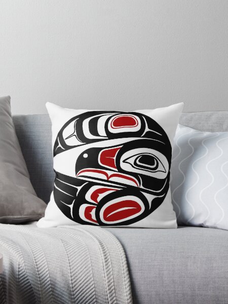 Item preview, Raven Moon, formline circle, sun, bird, thunder, eagle, crow, haida, salish designed and sold by cascadiadesigns.