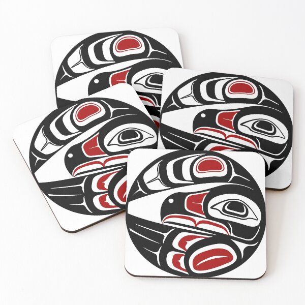 Item preview, Raven Moon, formline circle, sun, bird, thunder, eagle, crow, haida, salish designed and sold by cascadiadesigns.