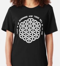Sacred Geometry: Flower Of Life - Existance Quote Variation Slim Fit T-Shirt