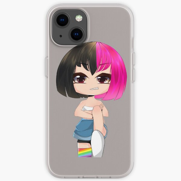 Gacha Life - Gacha girl with black and hot pink hair style iPhone Soft Case