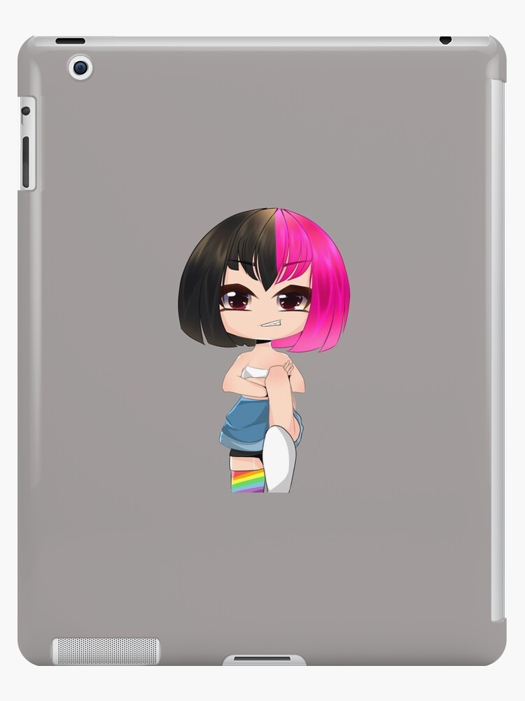 Gacha Life Gacha Girl With Black And Hot Pink Hair Style Ipad Case Skin By Pockyartstudio Redbubble