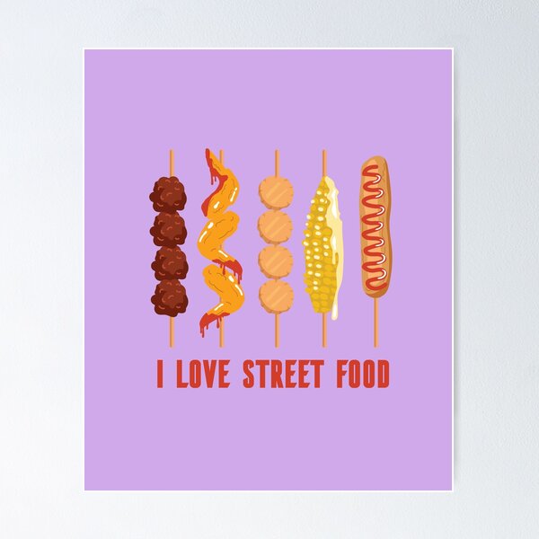 Item preview, Brochetas de comida callejera designed and sold by Cute and Funny Animal Art Designs.