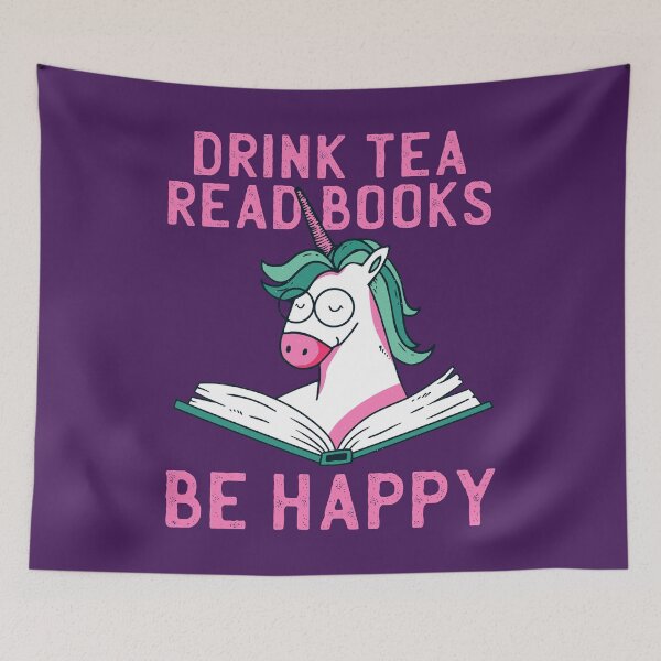 Item preview, Tea Unicorn Reading Books designed and sold by Cute and Funny Animal Art Designs.