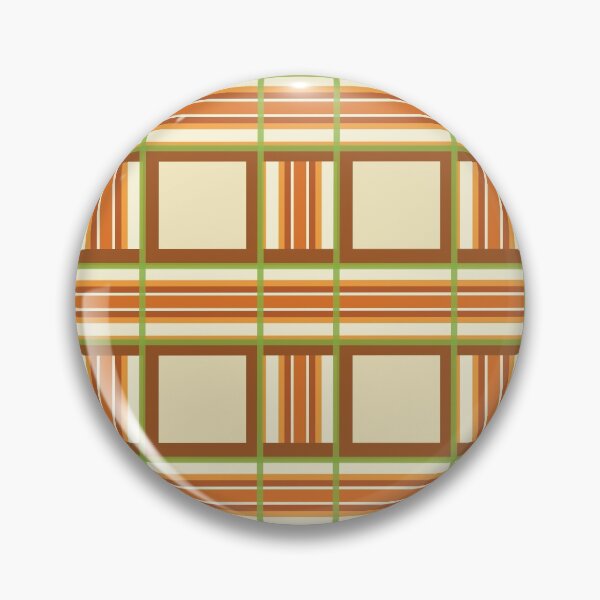 Item preview, Retro  Cream Orange Buffalo Plaid Pattern designed and sold by GrimButterfly.
