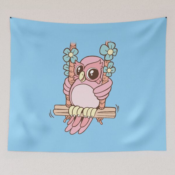 Item preview, Owl Pretty Pink Flowery designed and sold by Cute and Funny Animal Art Designs.
