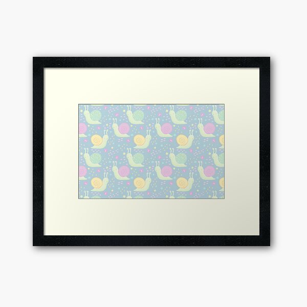 Spring Snail Pattern Framed Art Print