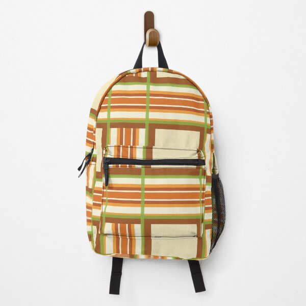 Item preview, Retro Cream Orange Buffalo Plaid Pattern designed and sold by GrimButterfly.