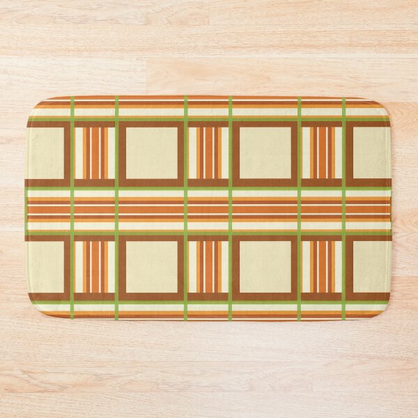 Item preview, Retro  Cream Orange Buffalo Plaid Pattern designed and sold by GrimButterfly.
