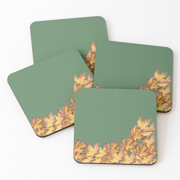 Item preview, Autumn Leaves on Green Colour designed and sold by LavishWithLove.